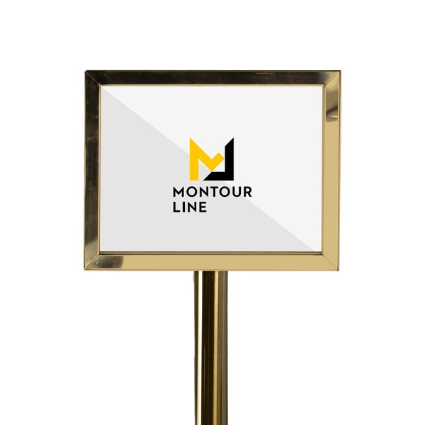 Montour Line Sign Frame Floor Standing 8.5 x 11 in. H Pol. Brass, ENTER ENTRADA FS200-8511-H-PB-ENTERDBL